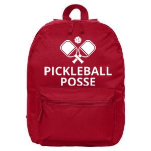 Pickleball Posse Funny Pickleball Quote Pickleball Lovers 16 in Basic Backpack