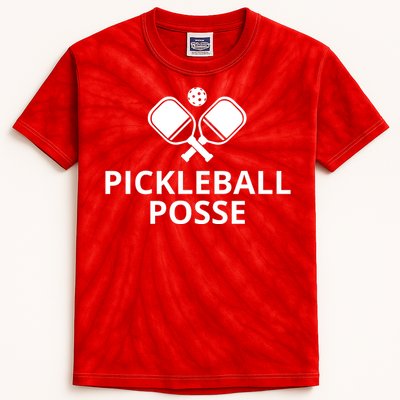 Pickleball Posse Funny Pickleball Quote Pickleball Lovers Kids Tie-Dye T-Shirt