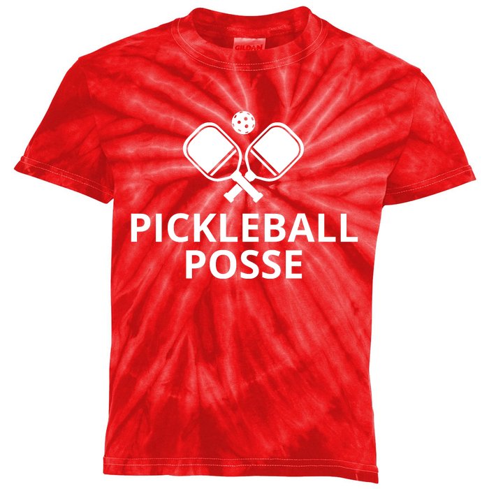 Pickleball Posse Funny Pickleball Quote Pickleball Lovers Kids Tie-Dye T-Shirt