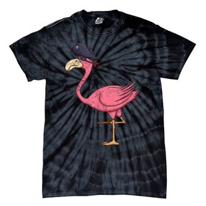 Pirate Pink Flamingo With Eyepatch Halloween Tie-Dye T-Shirt