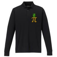 Pineapple Pi Funny Pi Day Pi Neapple Pi Performance Long Sleeve Polo