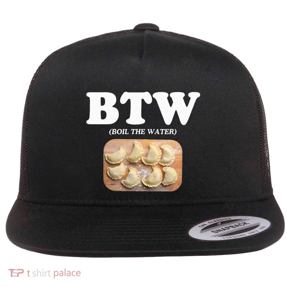 Pierogi Polish Food Flat Bill Trucker Hat
