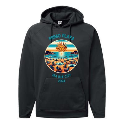 Primo Playa Fun Beach Scene Performance Fleece Hoodie