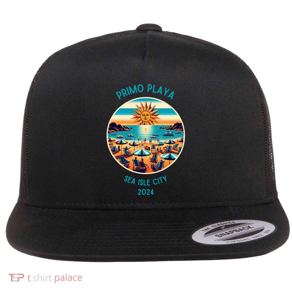 Primo Playa Fun Beach Scene Flatbill Hat