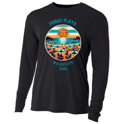 Primo Playa Fun Beach Scene Cooling Performance Long Sleeve Crew