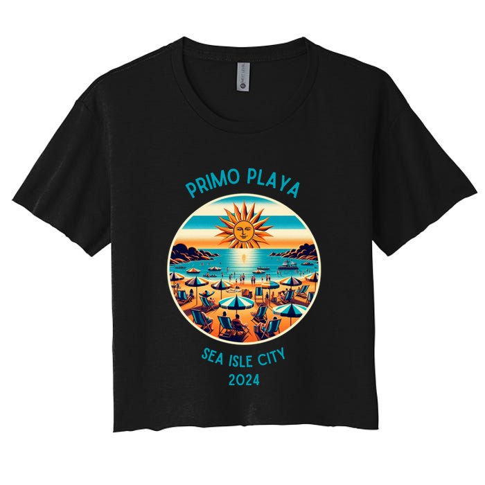 Primo Playa Fun Beach Scene Women's Crop Top Tee