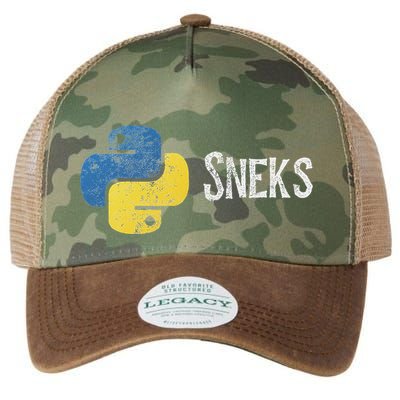 Python Programming Funny Programmer Python Logo Sneks Gift Legacy Tie Dye Trucker Hat
