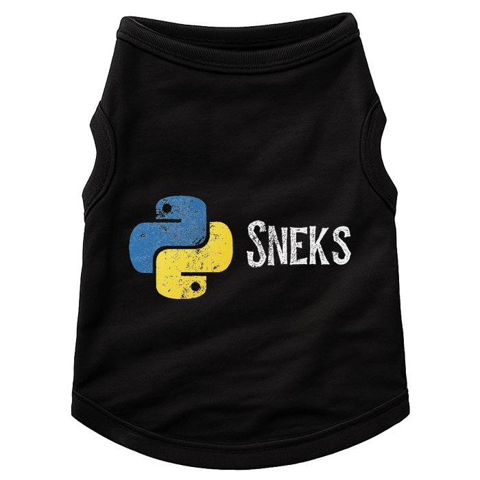 Python Programming Funny Programmer Python Logo Sneks Gift Doggie Tank