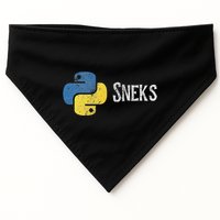 Python Programming Funny Programmer Python Logo Sneks Gift USA-Made Doggie Bandana