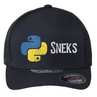 Python Programming Funny Programmer Python Logo Sneks Gift Flexfit Unipanel Trucker Cap