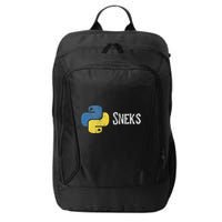 Python Programming Funny Programmer Python Logo Sneks Gift City Backpack