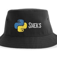 Python Programming Funny Programmer Python Logo Sneks Gift Sustainable Bucket Hat