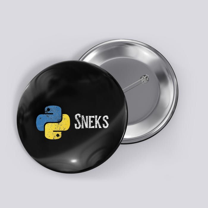 Python Programming Funny Programmer Python Logo Sneks Gift Button