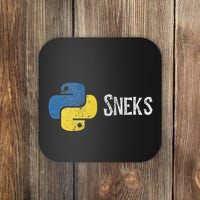 Python Programming Funny Programmer Python Logo Sneks Gift Coaster