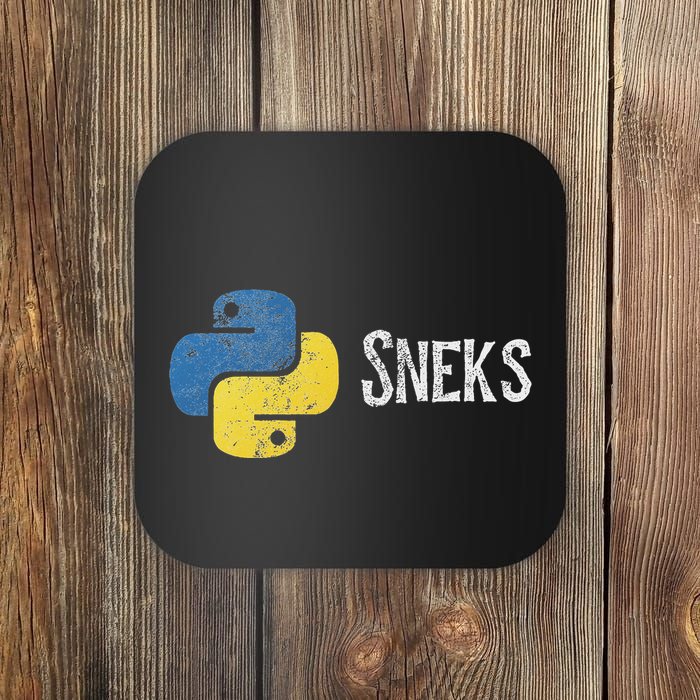 Python Programming Funny Programmer Python Logo Sneks Gift Coaster