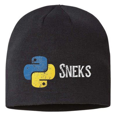Python Programming Funny Programmer Python Logo Sneks Gift Sustainable Beanie