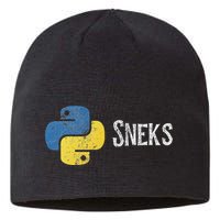 Python Programming Funny Programmer Python Logo Sneks Gift Sustainable Beanie