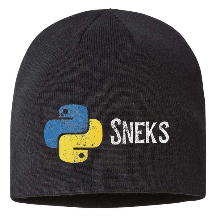Python Programming Funny Programmer Python Logo Sneks Gift Sustainable Beanie