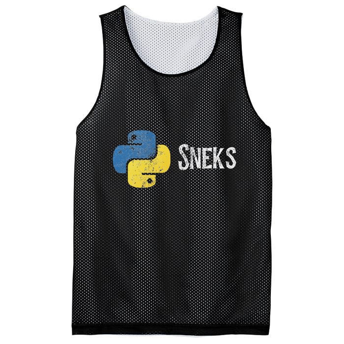 Python Programming Funny Programmer Python Logo Sneks Gift Mesh Reversible Basketball Jersey Tank