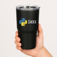 Python Programming Funny Programmer Python Logo Sneks Gift Tumbler