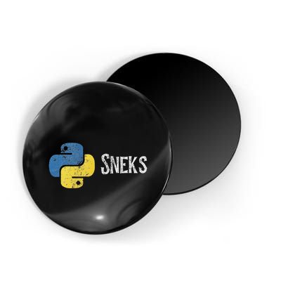 Python Programming Funny Programmer Python Logo Sneks Gift Magnet