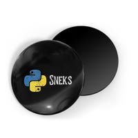 Python Programming Funny Programmer Python Logo Sneks Gift Magnet
