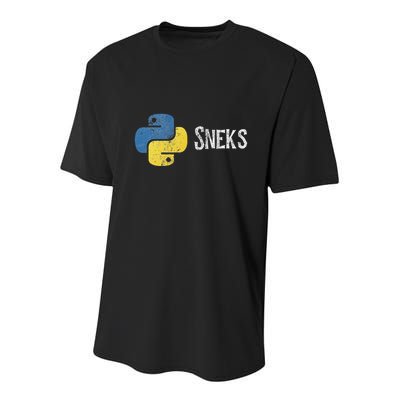 Python Programming Funny Programmer Python Logo Sneks Gift Youth Performance Sprint T-Shirt
