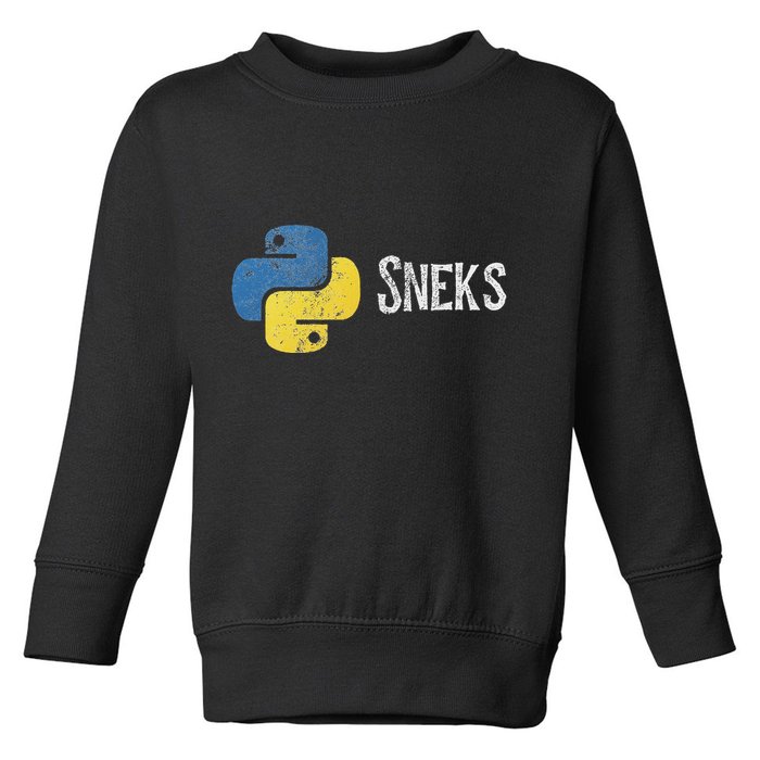 Python Programming Funny Programmer Python Logo Sneks Gift Toddler Sweatshirt