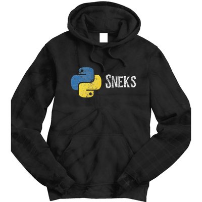 Python Programming Funny Programmer Python Logo Sneks Gift Tie Dye Hoodie