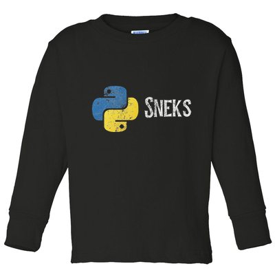 Python Programming Funny Programmer Python Logo Sneks Gift Toddler Long Sleeve Shirt