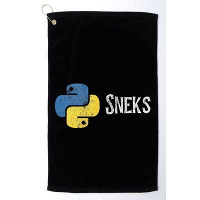 Python Programming Funny Programmer Python Logo Sneks Gift Golf Towel