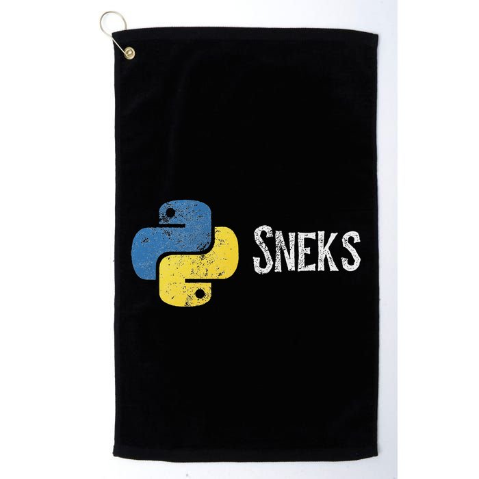 Python Programming Funny Programmer Python Logo Sneks Gift Golf Towel