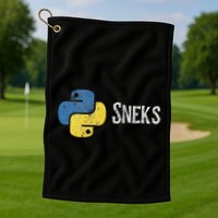 Python Programming Funny Programmer Python Logo Sneks Gift Golf Towel
