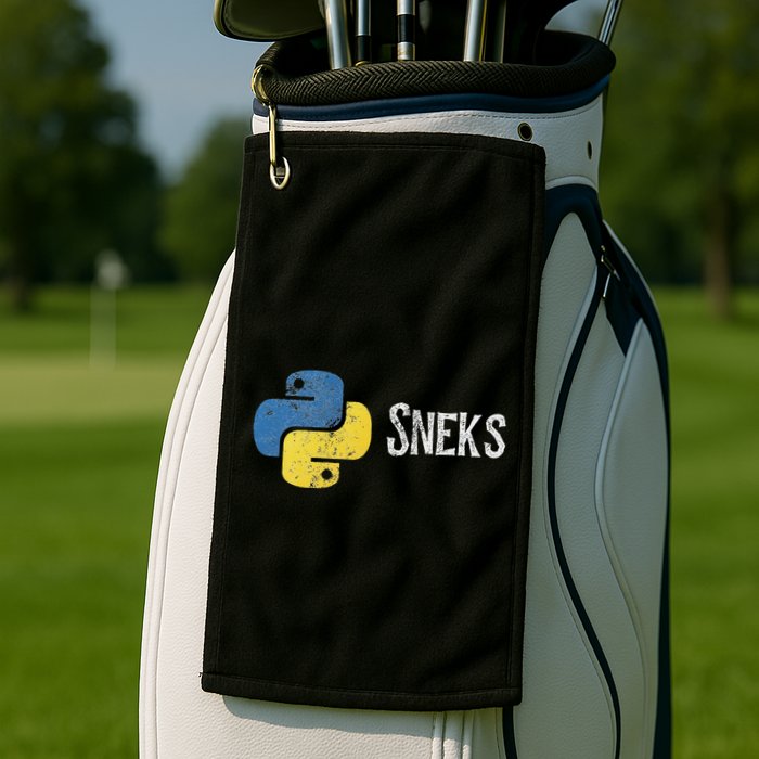Python Programming Funny Programmer Python Logo Sneks Gift Golf Towel