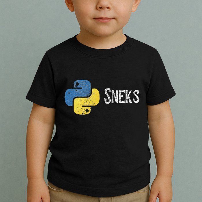 Python Programming Funny Programmer Python Logo Sneks Gift Toddler T-Shirt