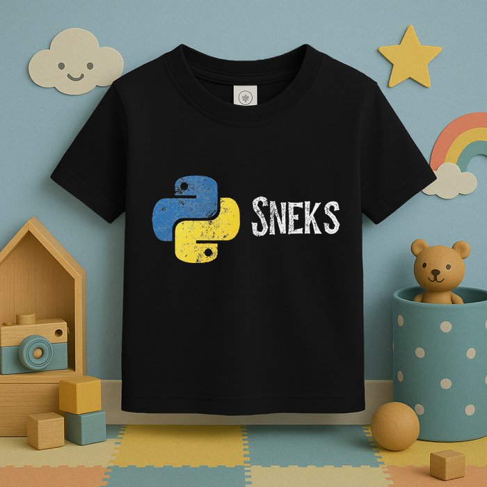 Python Programming Funny Programmer Python Logo Sneks Gift Toddler T-Shirt