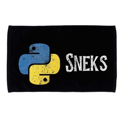 Python Programming Funny Programmer Python Logo Sneks Gift Microfiber Hand Towel