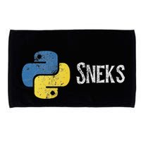 Python Programming Funny Programmer Python Logo Sneks Gift Microfiber Hand Towel
