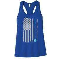 Pool Player Funny Gift Billiards 8 Ball Vintage American Flag Women's Racerback Tank