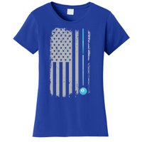 Pool Player Funny Gift Billiards 8 Ball Vintage American Flag Women's T-Shirt