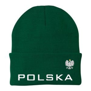 Polska Poland Flag Sports Athletic Jersey Style Knit Cap Winter Beanie