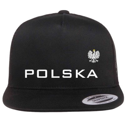 Polska Poland Flag Sports Athletic Jersey Style Flatbill Hat