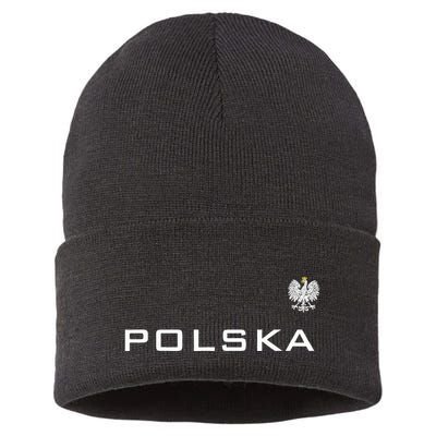 Polska Poland Flag Sports Athletic Jersey Style Sustainable Knit Beanie