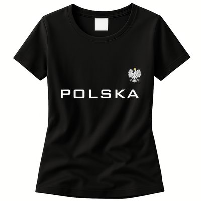 Polska Poland Flag Sports Athletic Jersey Style Womens T-Shirt
