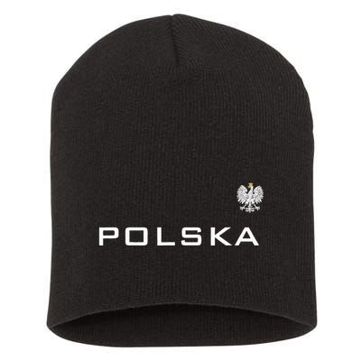 Polska Poland Flag Sports Athletic Jersey Style Short Acrylic Beanie