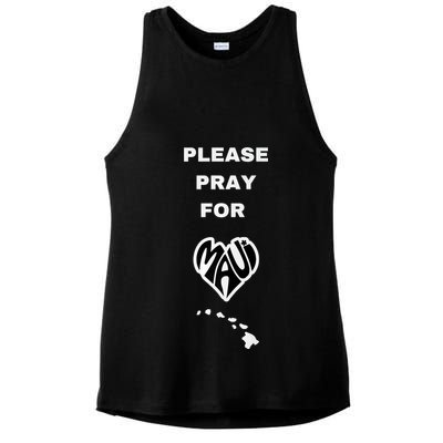 Please Pray For Maui Pray For Hawaii Ladies PosiCharge Tri-Blend Wicking Tank