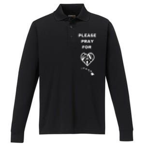 Please Pray For Maui Pray For Hawaii Performance Long Sleeve Polo