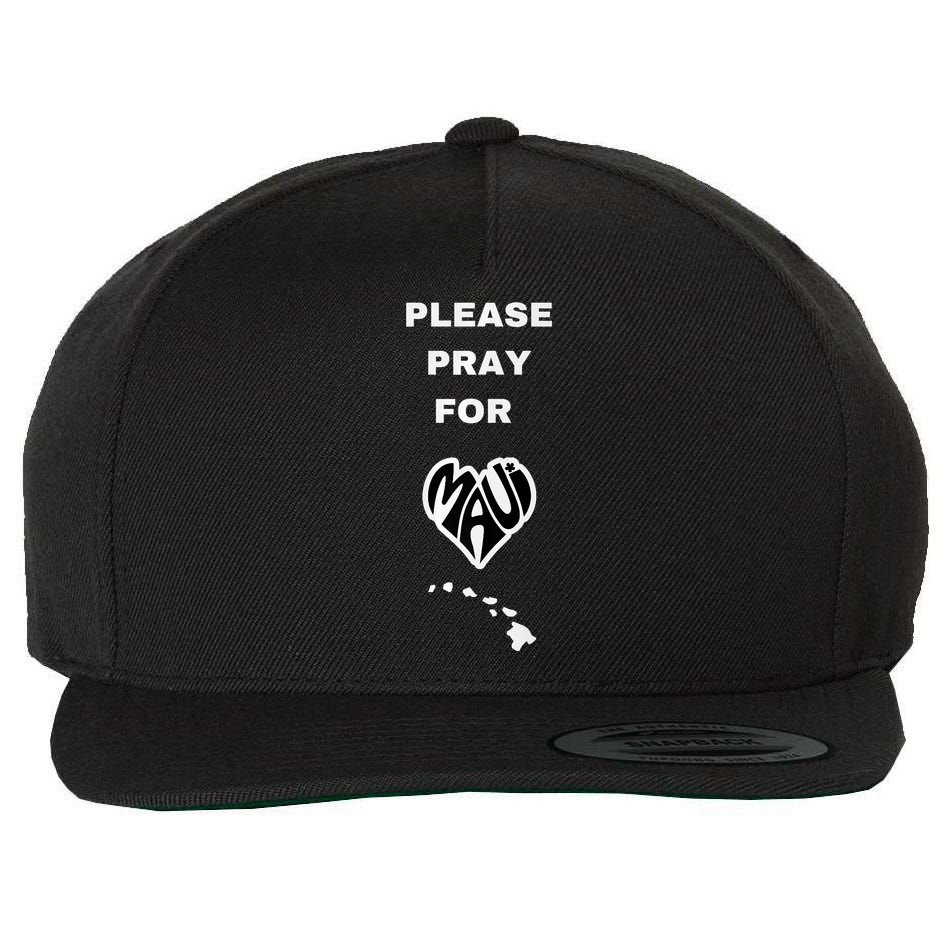 Please Pray For Maui Pray For Hawaii Wool Snapback Cap