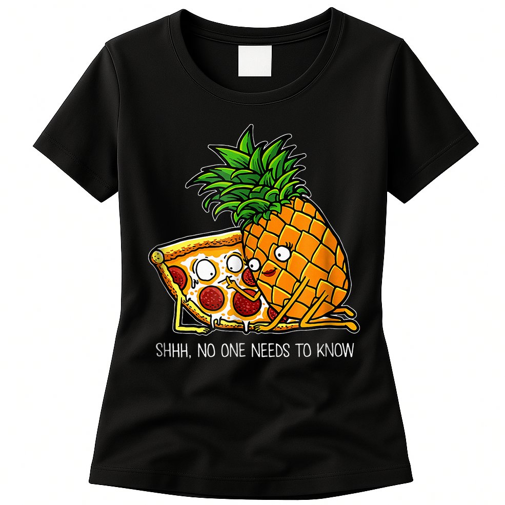 Pineapple Pizza Funny Pepperoni Pizzas Womens T-Shirt