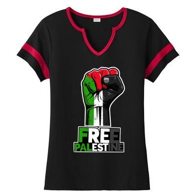 Palestine Palestine Flag Palestinian Fist Free Palestine Great Gift Ladies Halftime Notch Neck Tee